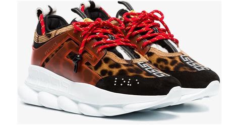 versace leopard chain reaction sneakers|Versace chain reaction sale.